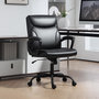 Voir la diapositive 2 : HOMCOM Chaise de bureau manager réglable accoudoirs rembourrés métal synthétique noir