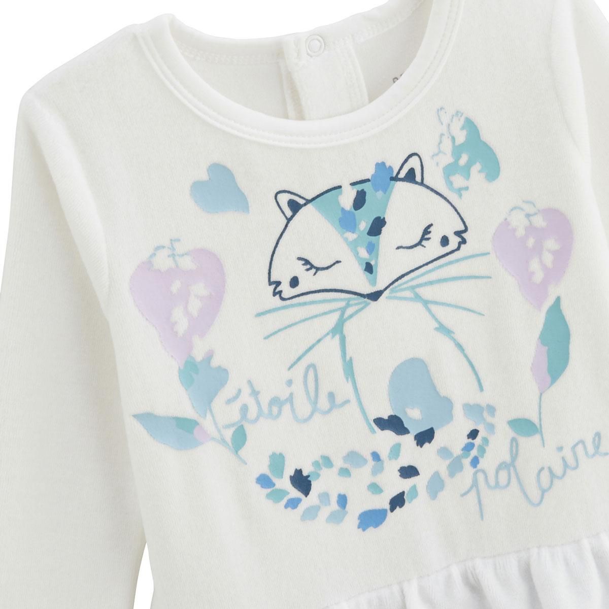 Petit Béguin Pyjama bébé en velours Polarmoon