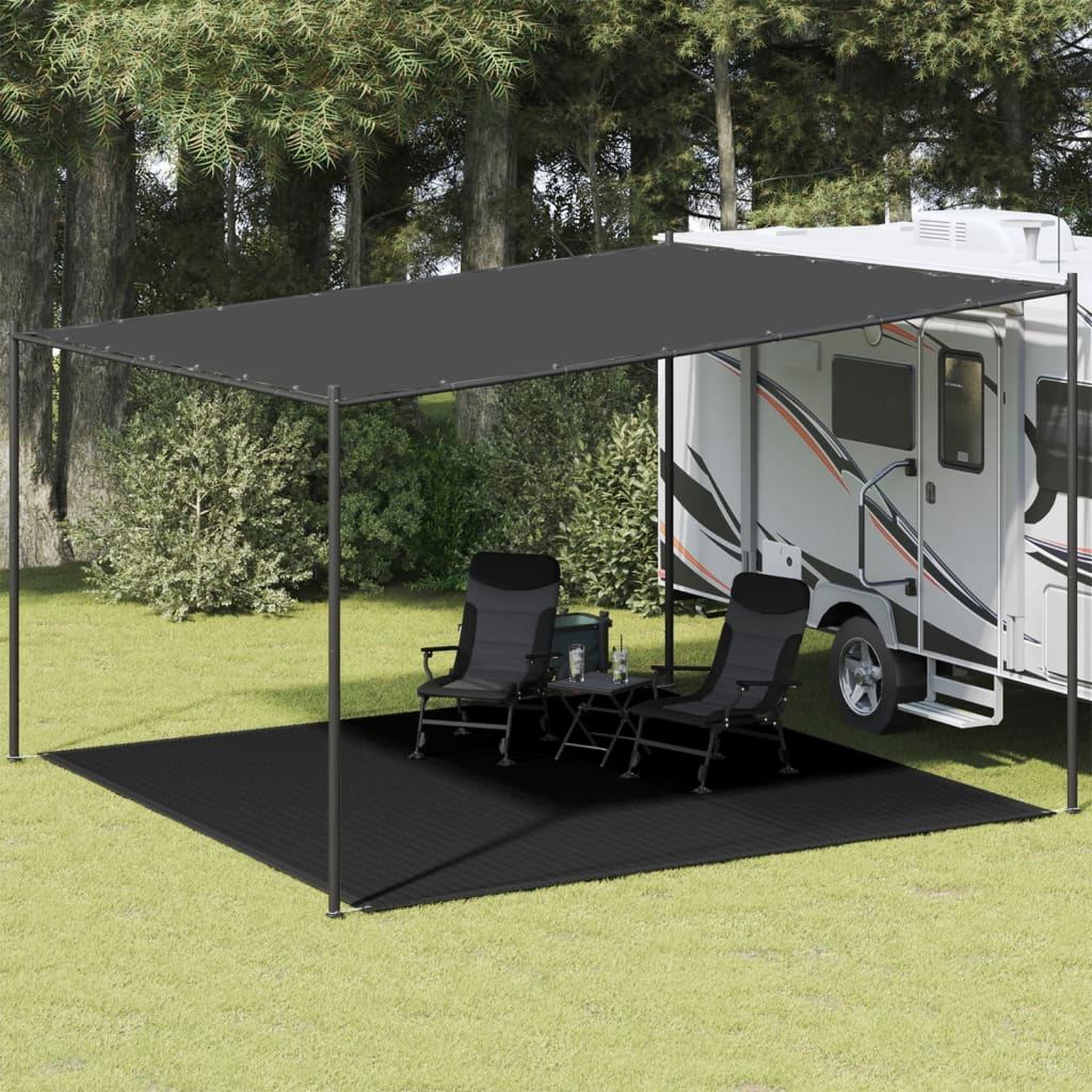 VIDAXL Tapis de tente 400x400 cm Noir PEHD