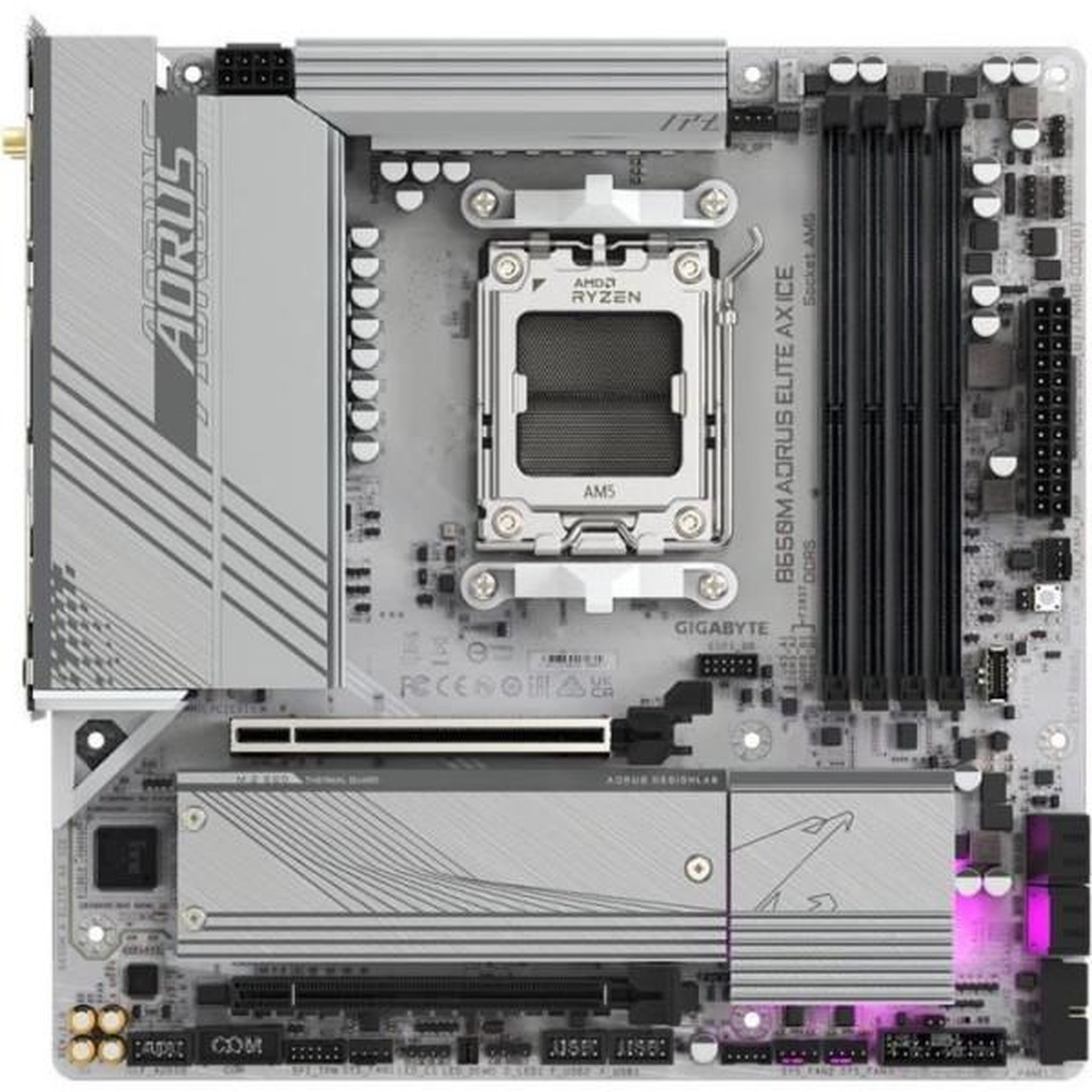 Voir la diapositive 2 : Gigabyte Carte mere - GIGABYTE - B650M AORUS ELITE AX ICE - Micro ATX - Wi-Fi 6E - DDR5 jusqu'a 8000 MHz