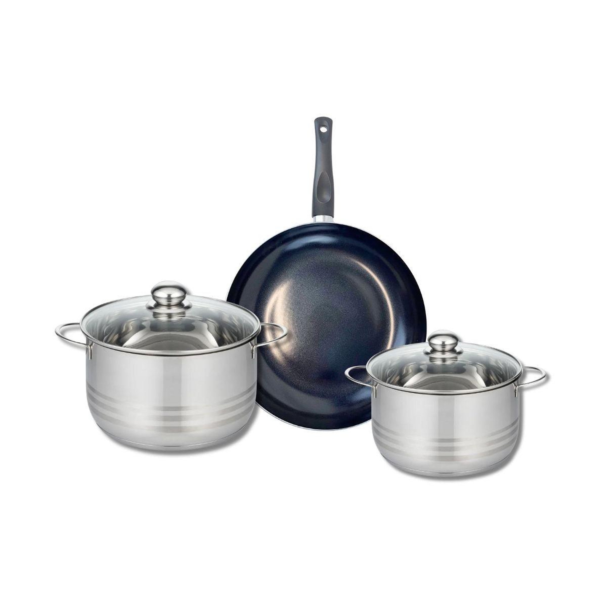 ELO Ensemble de 1 poêle de cuisson 28 cm et 2 faitouts 20 et 24 cm elo prima brillant