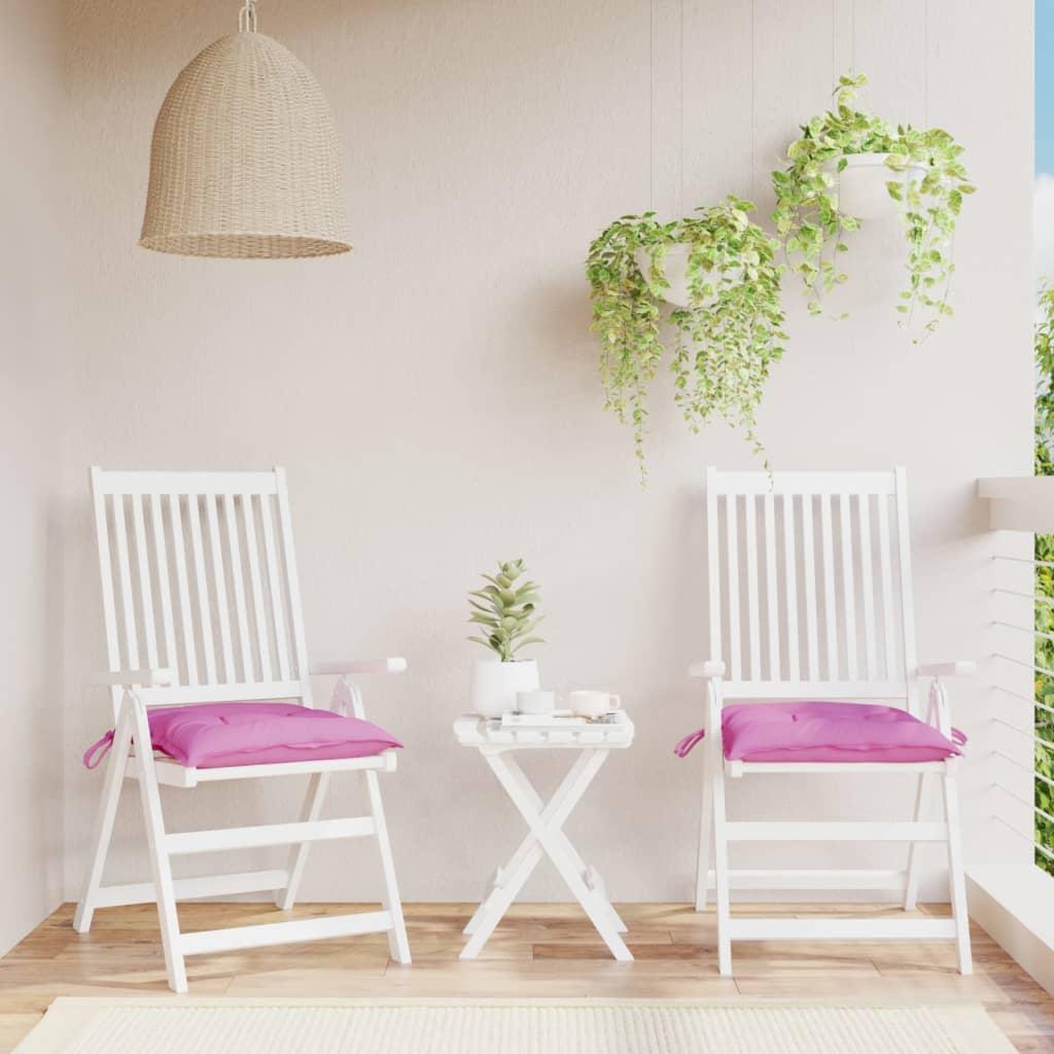 VIDAXL Coussins de chaise lot de 2 rose 40x40x7 cm tissu