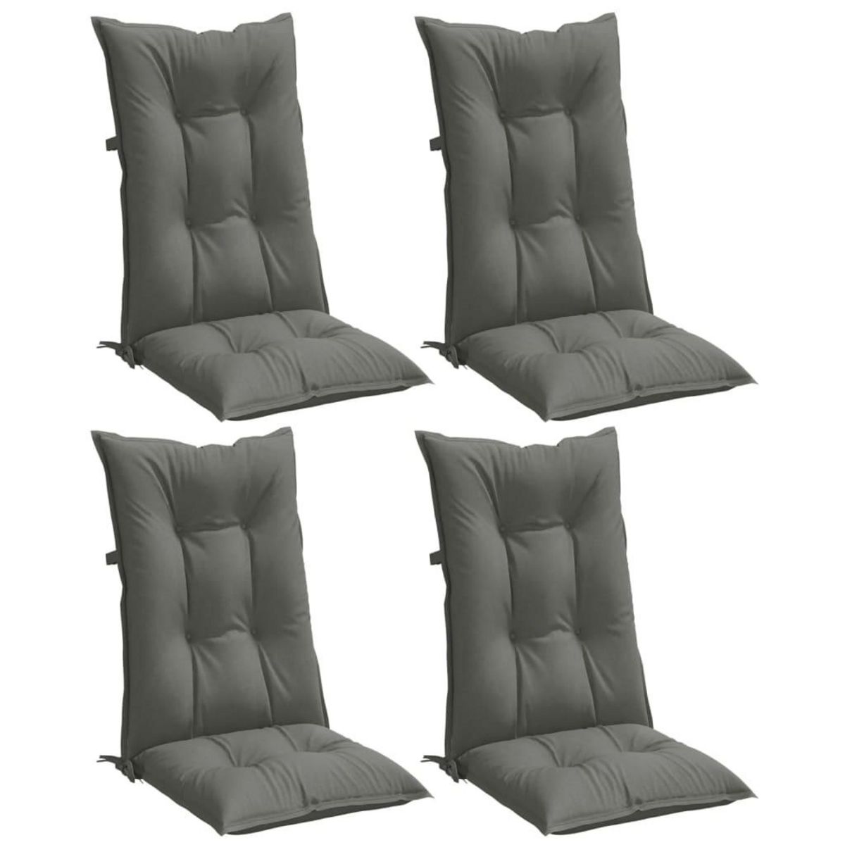 VIDAXL Coussins de chaise a dossier haut lot de 4 gris fonce melange