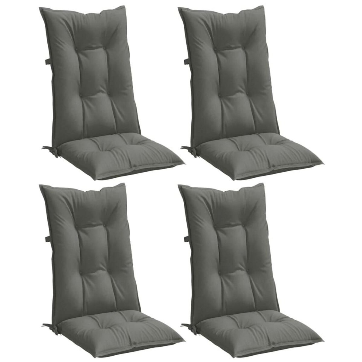 VIDAXL Coussins de chaise a dossier haut lot de 4 gris fonce melange