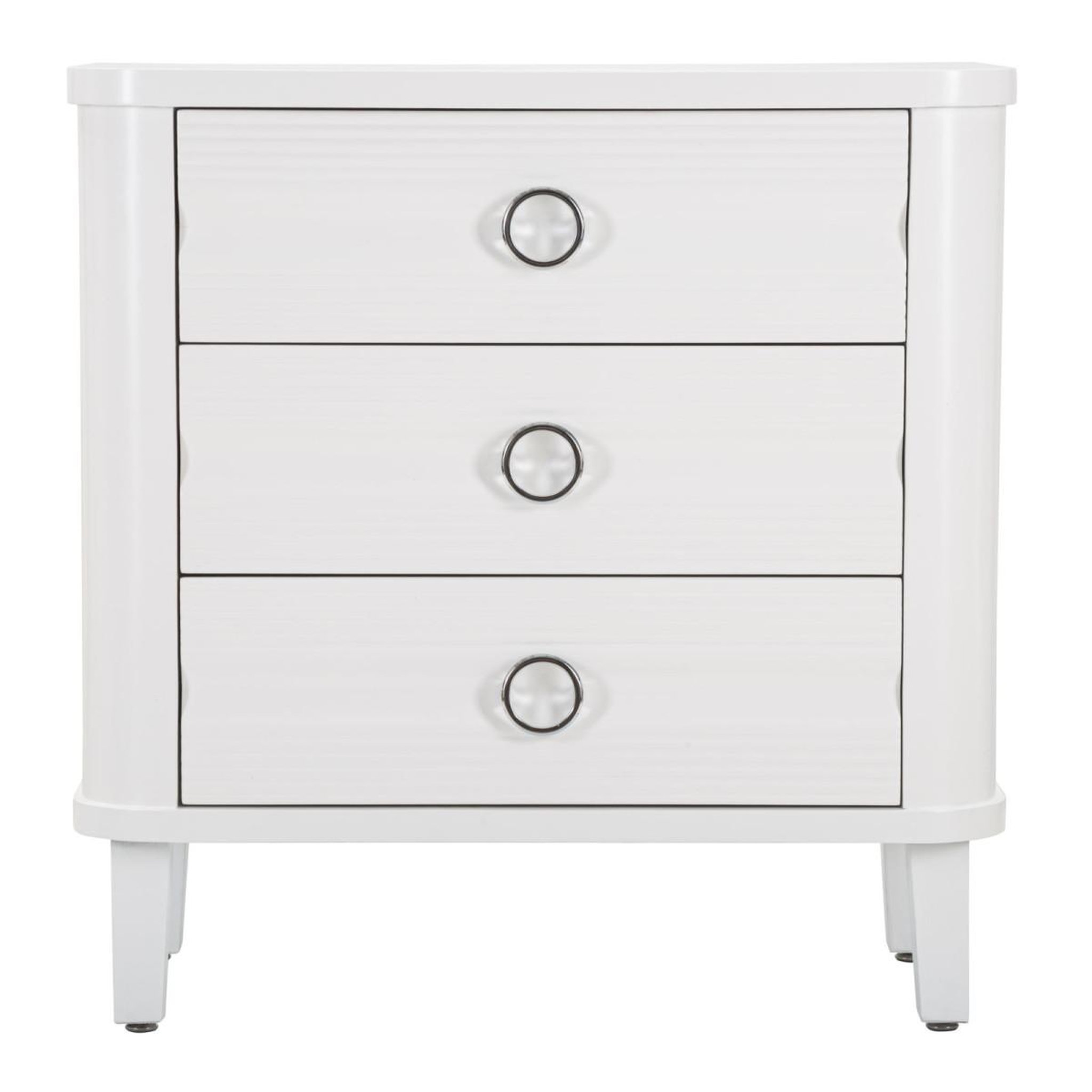 Voir la diapositive 2 : Paris Prix Commode 3 tiroirs en bois  shine  84cm blanc