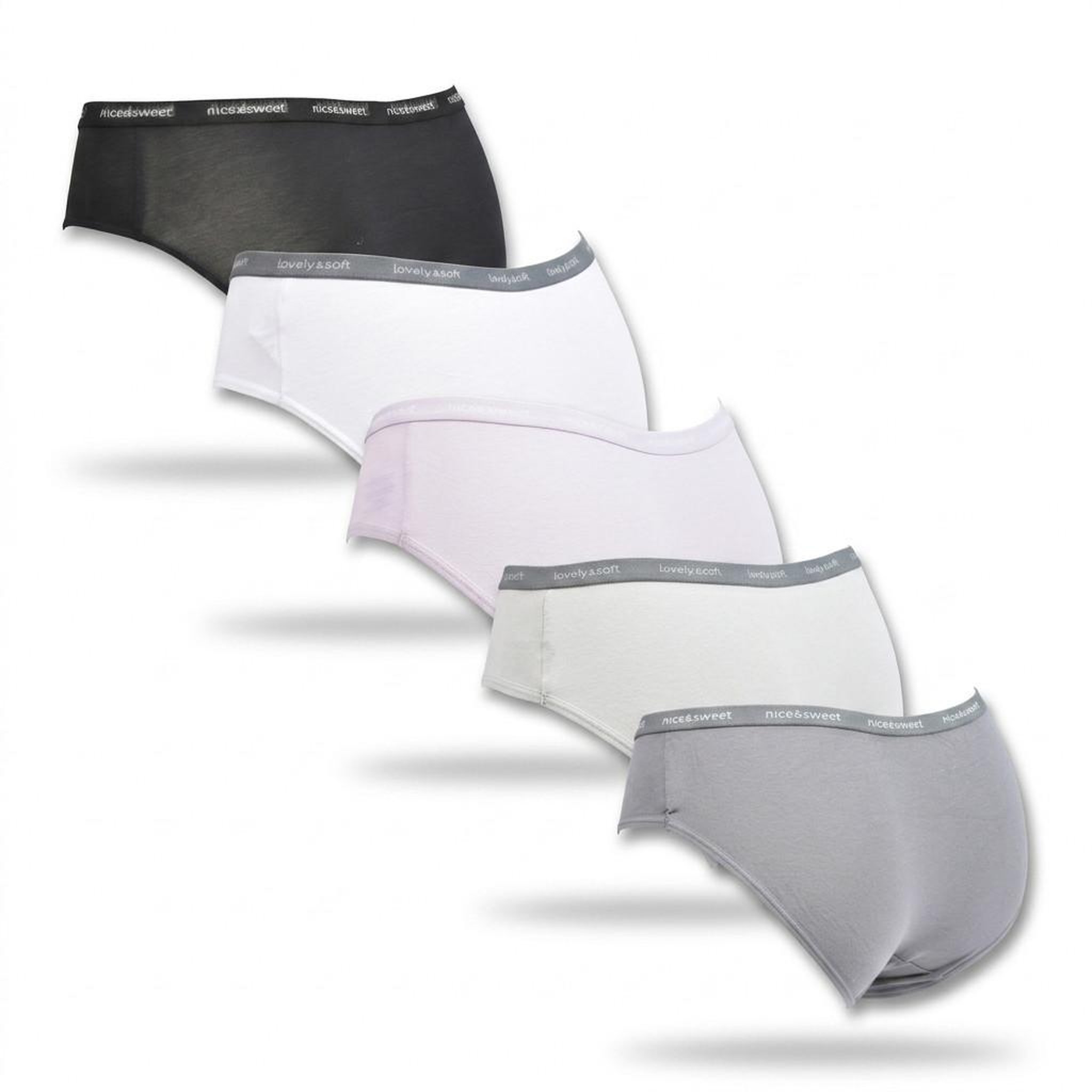 Voir la diapositive 3 : OZABI OZABI Lot 5 Culottes Femme Coton Mini Dentelle Nœud Satin