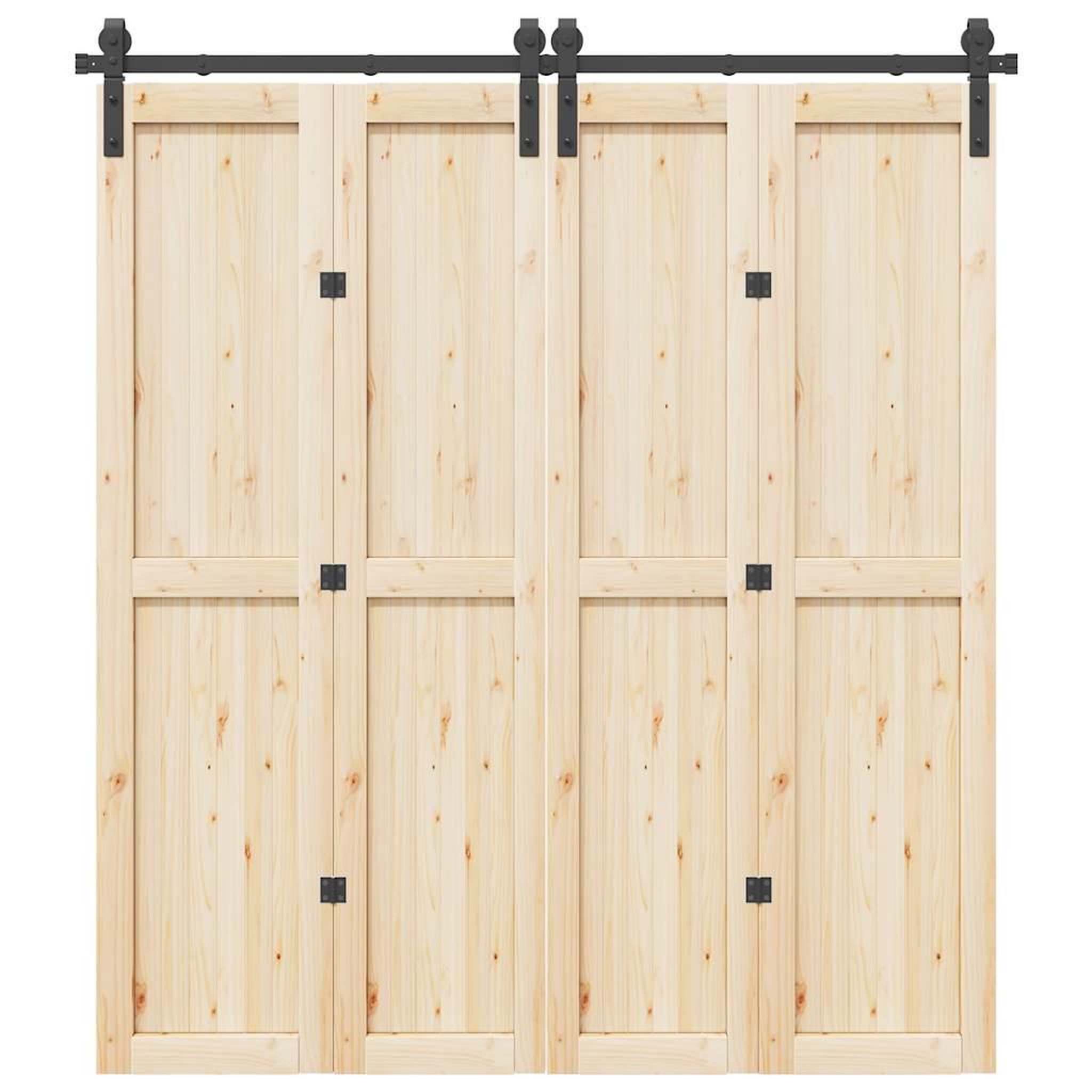 VIDAXL Kit de quincaillerie de porte coulissante 200 cm Acier Noir
