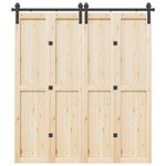 VIDAXL Kit de quincaillerie de porte coulissante 200 cm Acier Noir