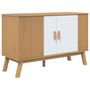 Voir la diapositive 2 : VIDAXL Buffet OLDEN blanc et marron 114x43x73,5 cm bois massif de pin