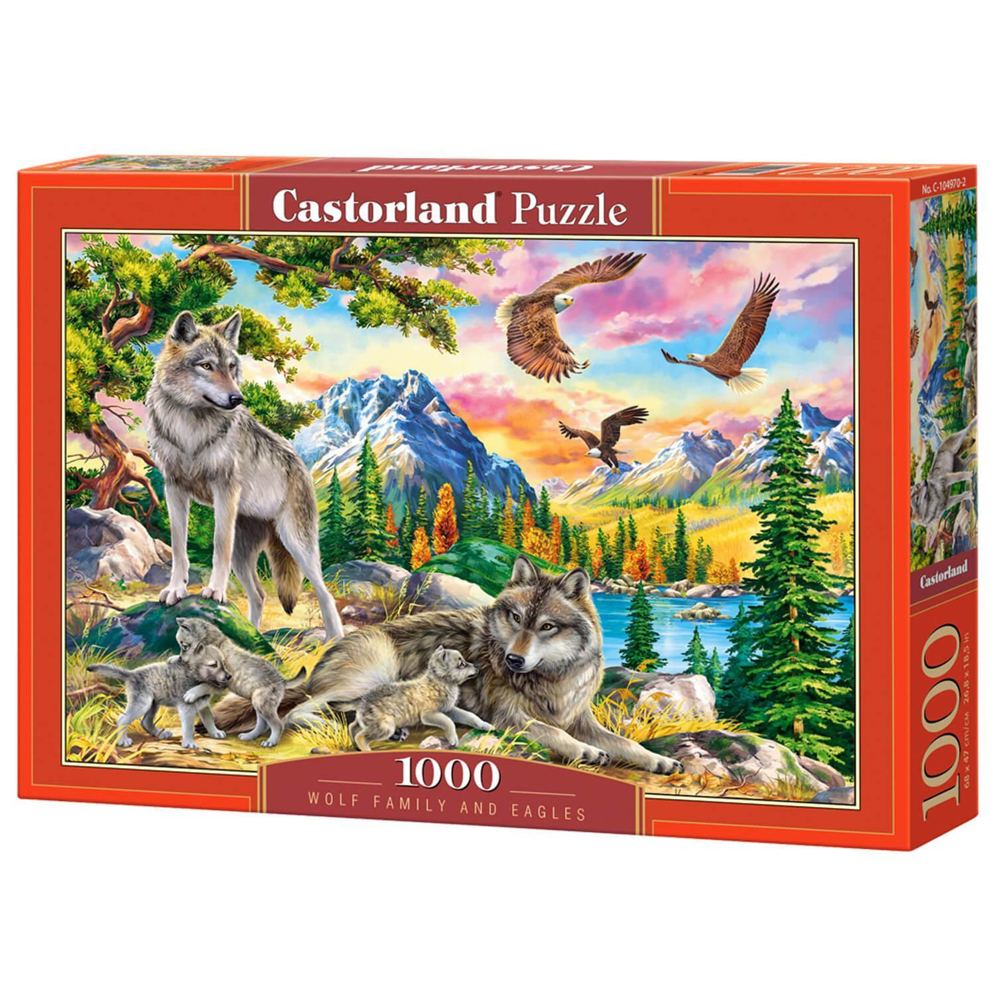 Voir la diapositive 2 : Castorland Puzzle 1000 pièces : Famille de loups et aigles