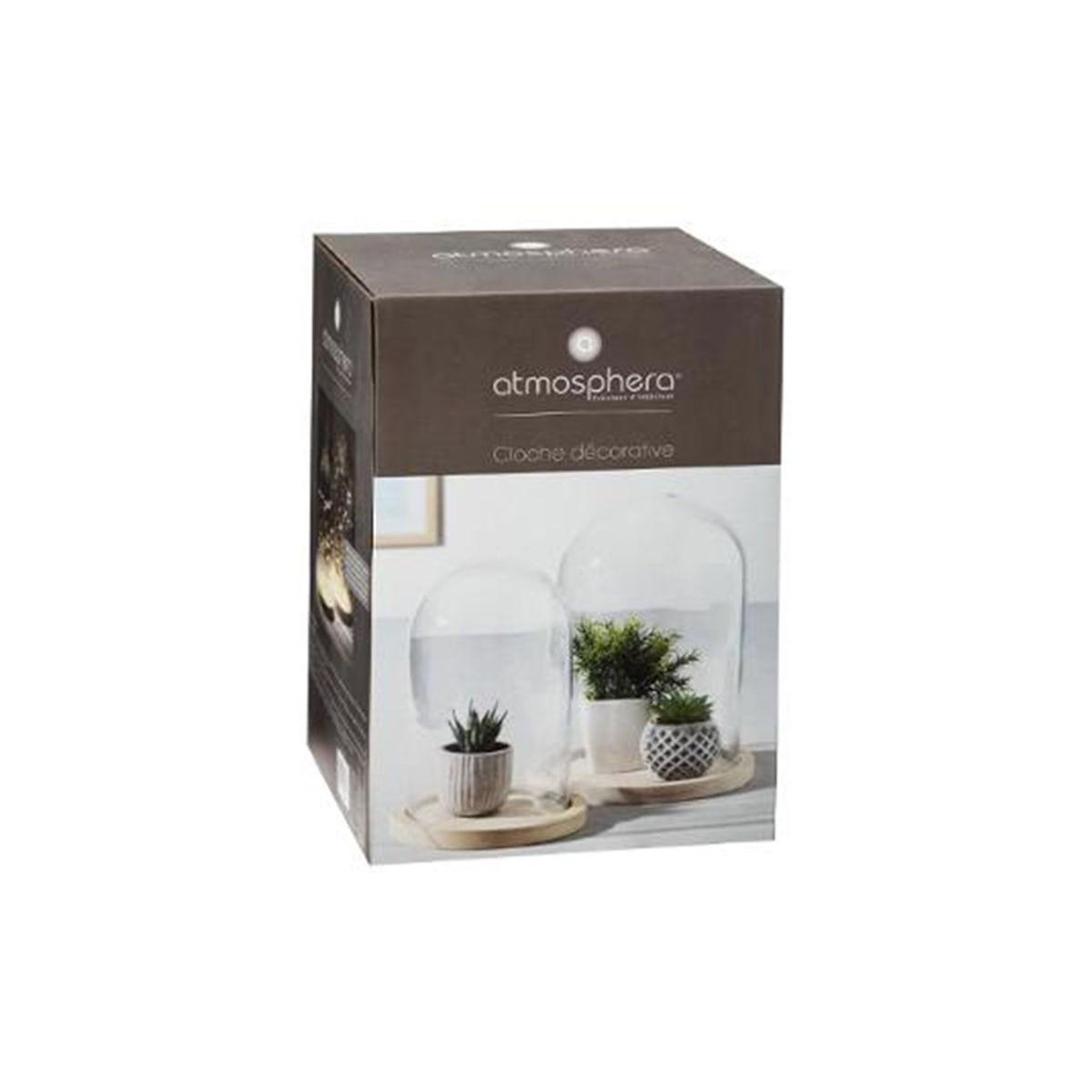 ATMOSPHERA Cloche Décorative en Verre  Shine  26cm Naturel