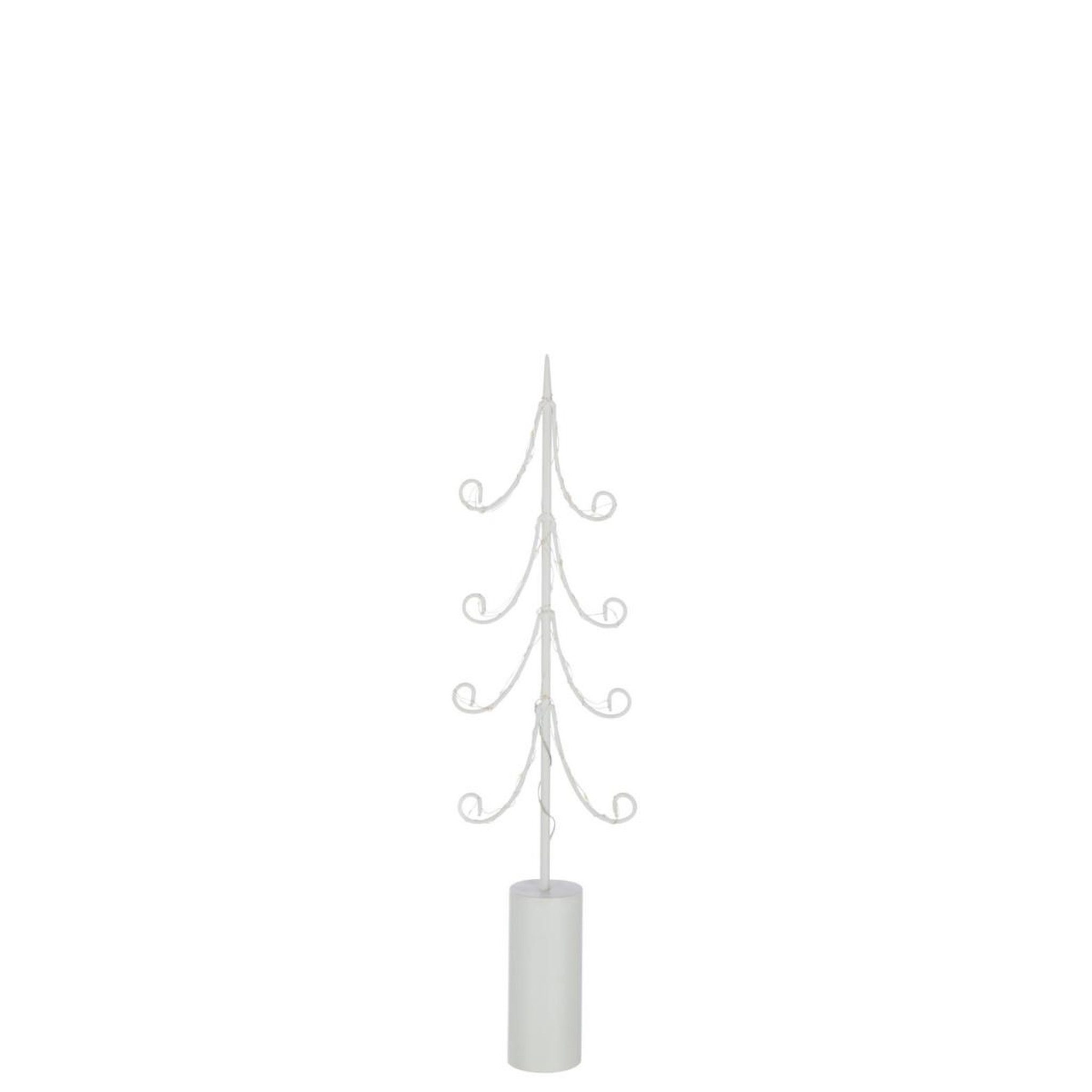 Voir la diapositive 2 : J-LINE Sapin à led en métal  cylindre  59cm blanc