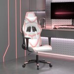 VIDAXL Chaise de jeu Blanc et rose Similicuir