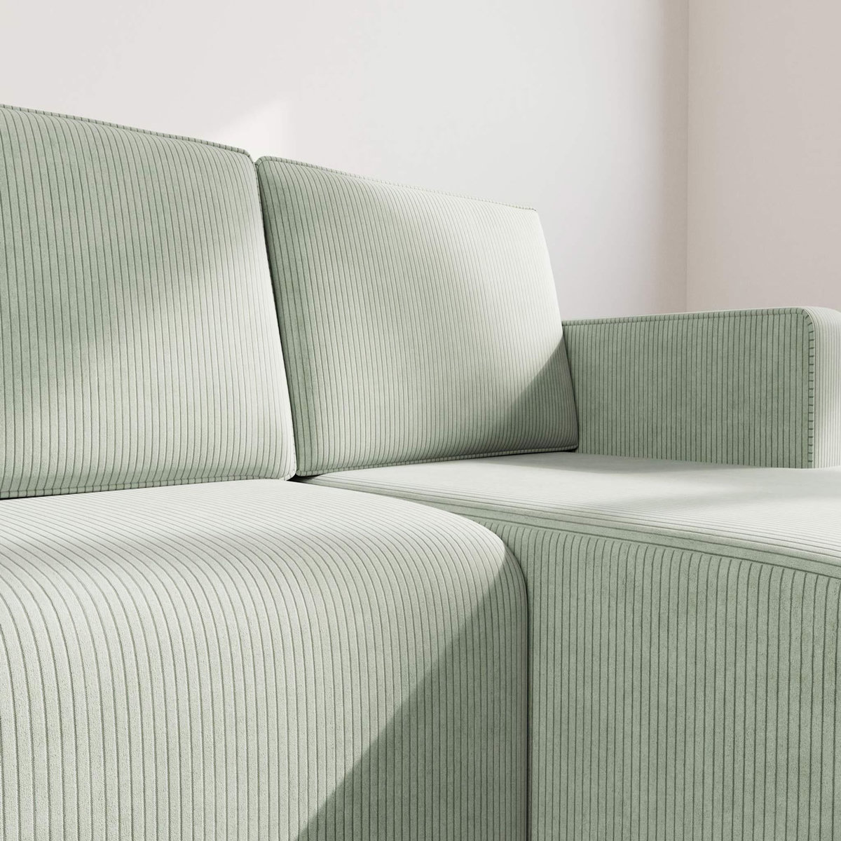 BEST MOBILIER Topaze - canapé d'angle droit 4 places convertible avec coffre en velours côtelé