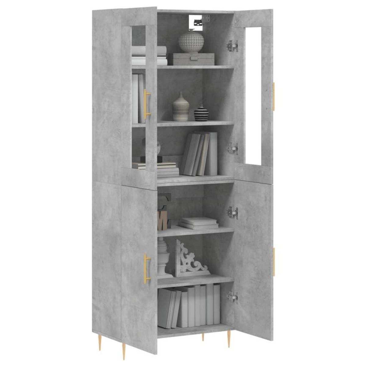 VIDAXL Buffet haut Gris beton 69,5x34x180 cm Bois d'ingenierie