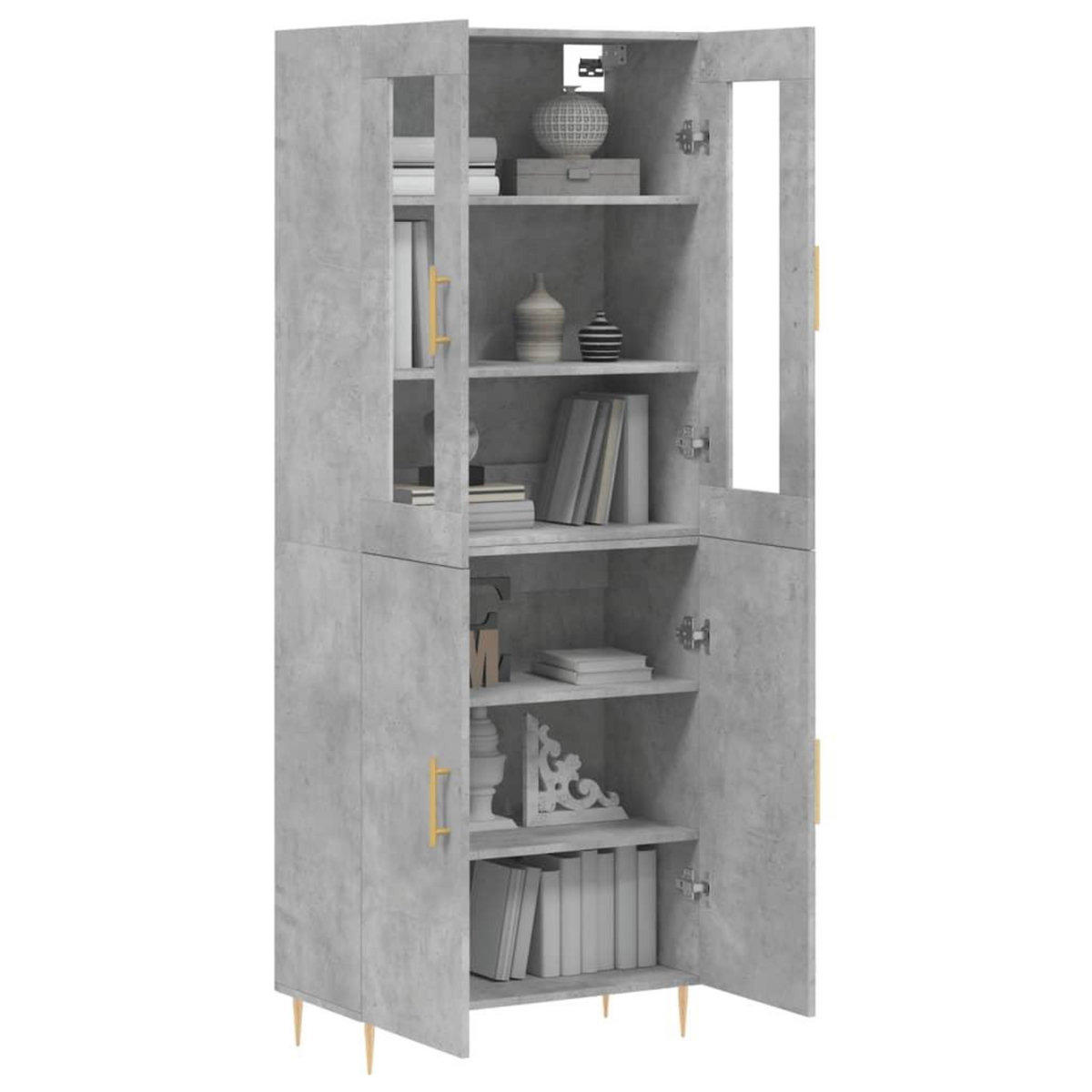 VIDAXL Buffet haut Gris beton 69,5x34x180 cm Bois d'ingenierie