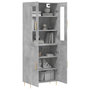 Voir la diapositive 3 : VIDAXL Buffet haut Gris beton 69,5x34x180 cm Bois d'ingenierie