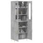 Voir la diapositive 3 : VIDAXL Buffet haut Gris beton 69,5x34x180 cm Bois d'ingenierie