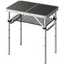 Voir la diapositive 5 : OUTSUNNY Table de camping pliable réglable alu noir avec rangement filet