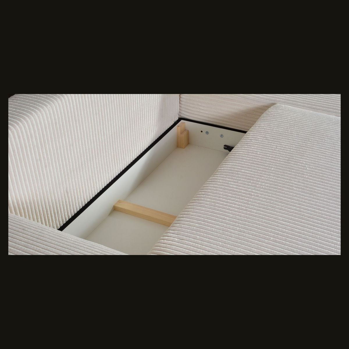 Canapé d'angle gauche fixe convertible 5 places en velour côtelé CYRIL