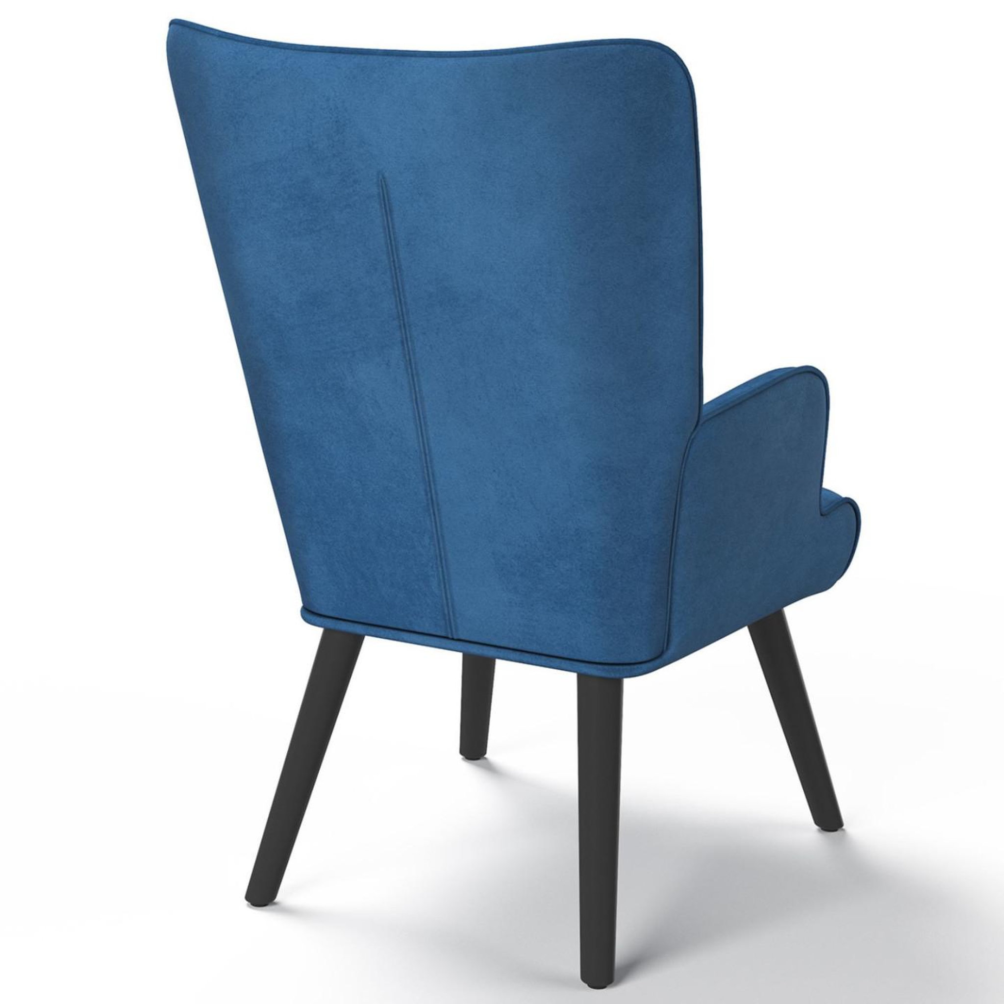Voir la diapositive 3 : ID MARKET Fauteuil scandinave ania en velours bleu