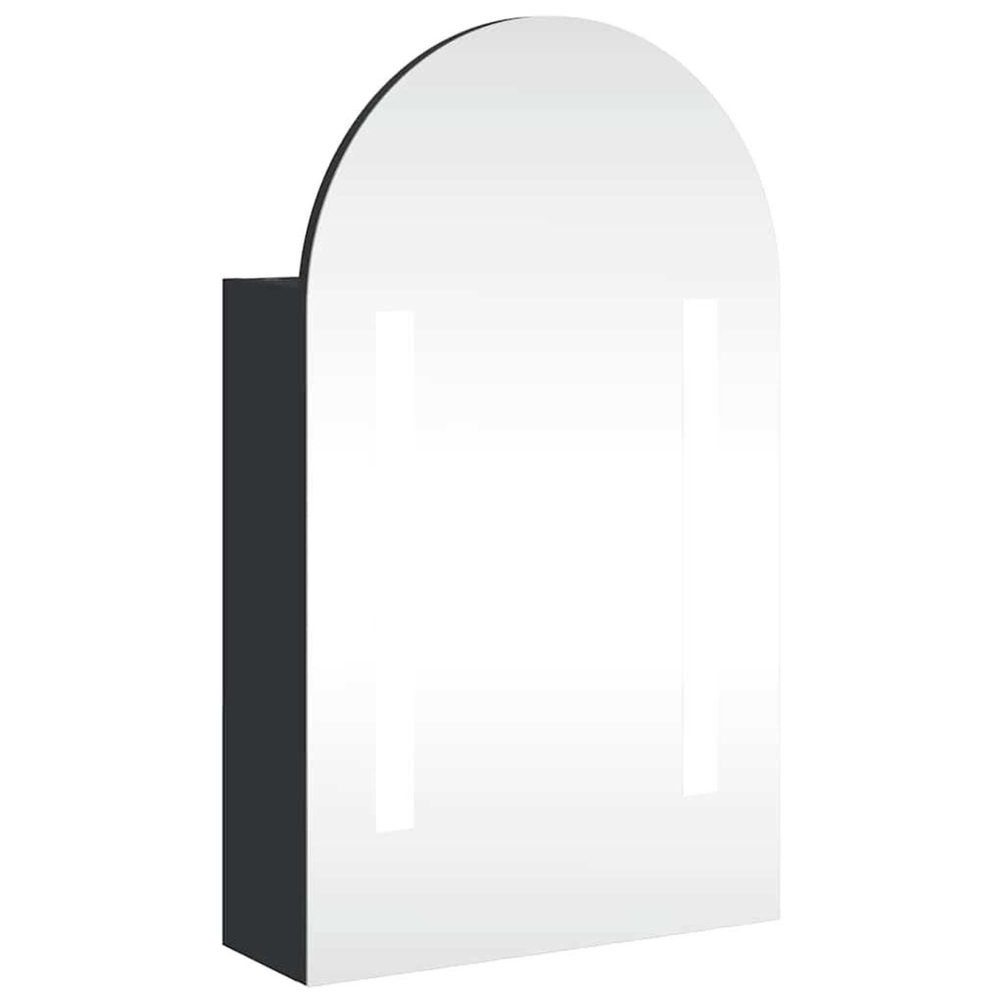 Voir la diapositive 2 : VIDAXL Armoire de bain a miroir avec LED arquee noir 42x13x70 cm
