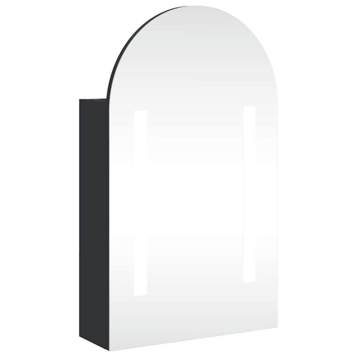 VIDAXL Armoire de bain a miroir avec LED arquee noir 42x13x70 cm