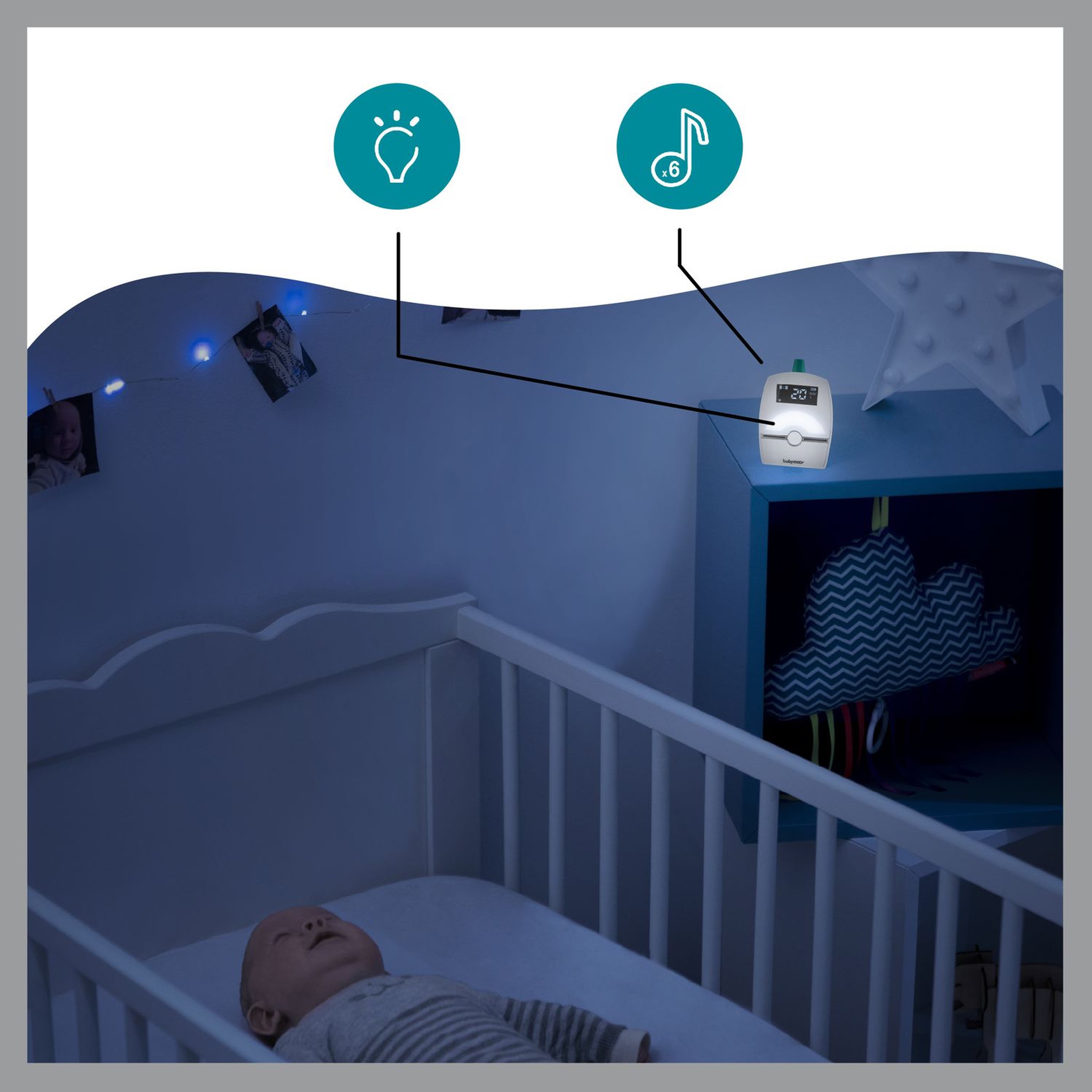 Voir la diapositive 5 : BABYMOOV Babyphone Audio Premium Care - 1400 mètres