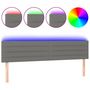 Voir la diapositive 2 : VIDAXL Tete de lit a LED Gris fonce 200x5x78/88 cm Tissu