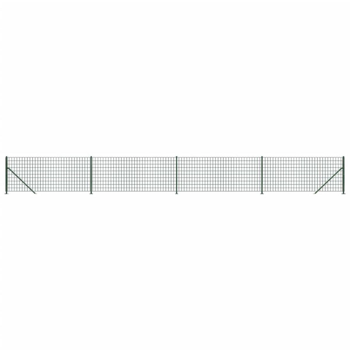 VIDAXL Cloture en treillis metallique avec bride vert 1x10 m