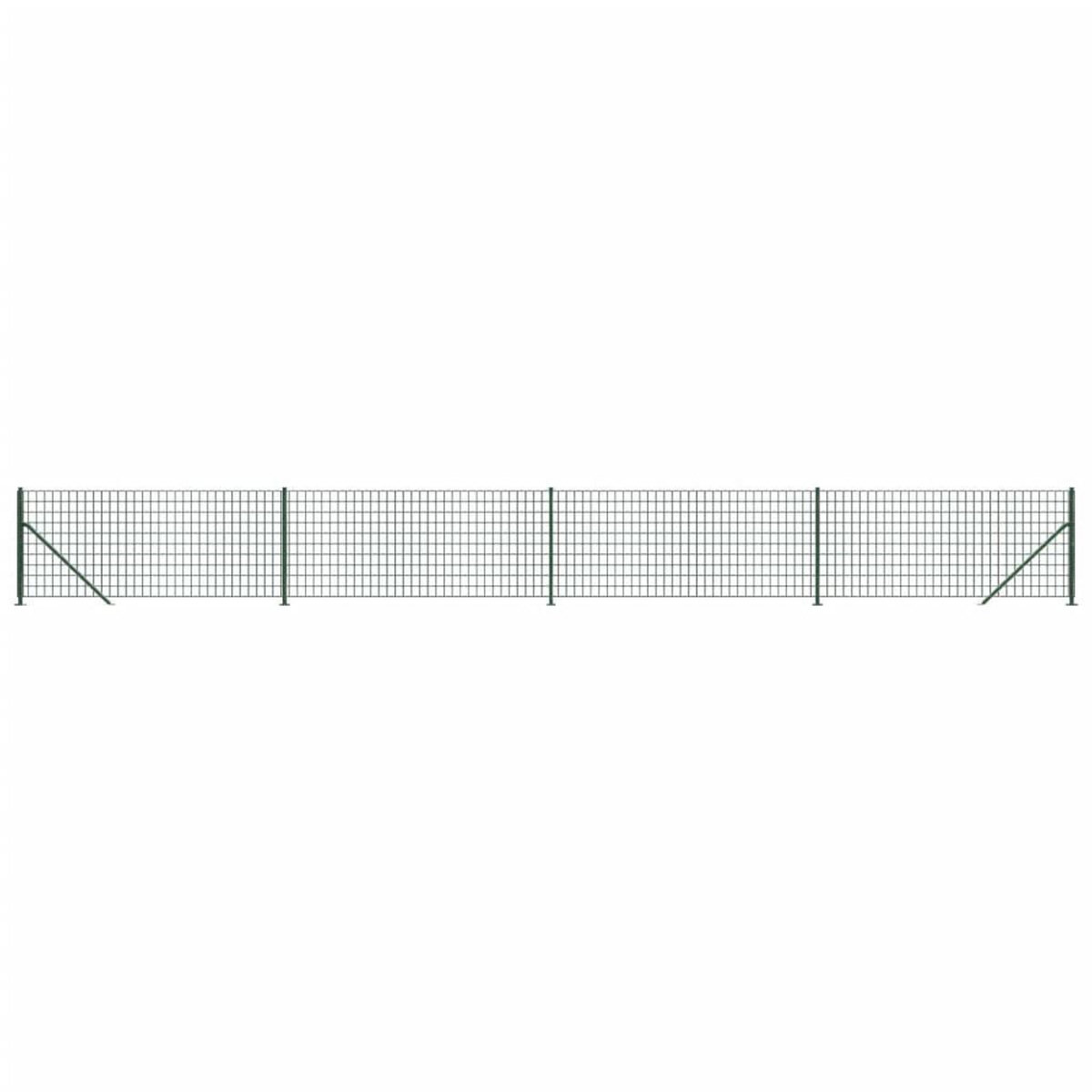 VIDAXL Cloture en treillis metallique avec bride vert 1x10 m