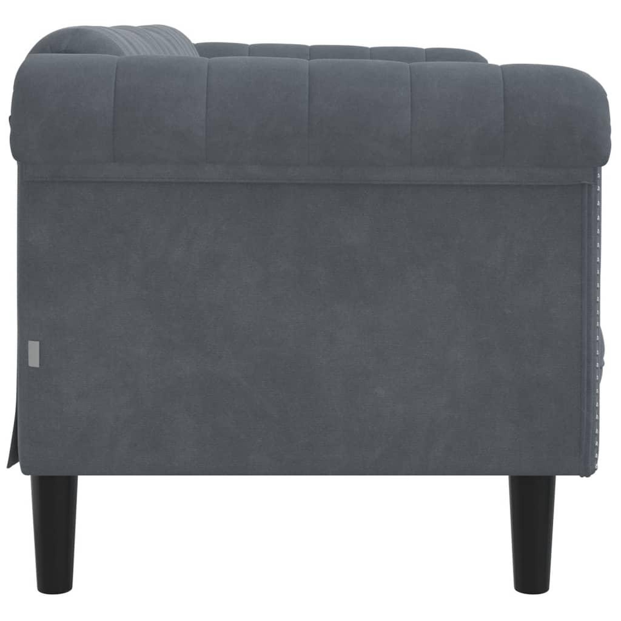 Voir la diapositive 5 : VIDAXL Canape a 2 places gris fonce velours
