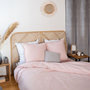 Voir la diapositive 3 : Home collection Parure housse de couette 100%lin/coton 57fils lin métis uni