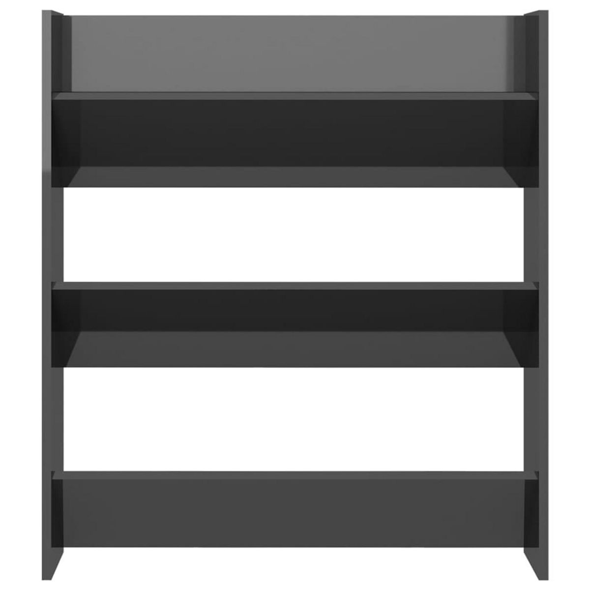 VIDAXL Armoire a chaussures murale gris brillant bois d'ingenierie