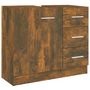 Voir la diapositive 2 : VIDAXL Armoire de lavabo Chene fume 63x30x54 cm Bois d'ingenierie