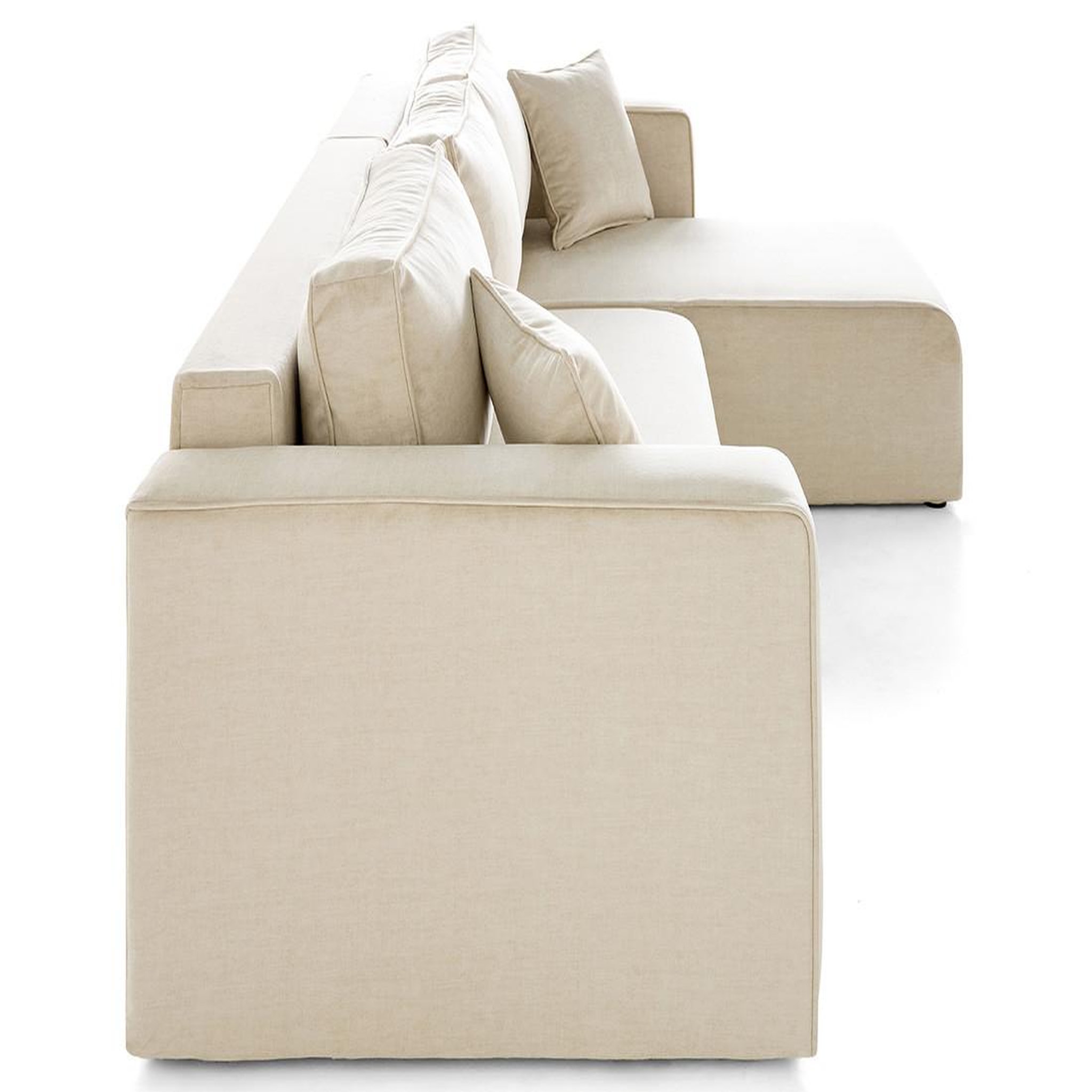 Voir la diapositive 4 : BEST MOBILIER Topaze - canapé d'angle déhoussable réversible 4 places en velours