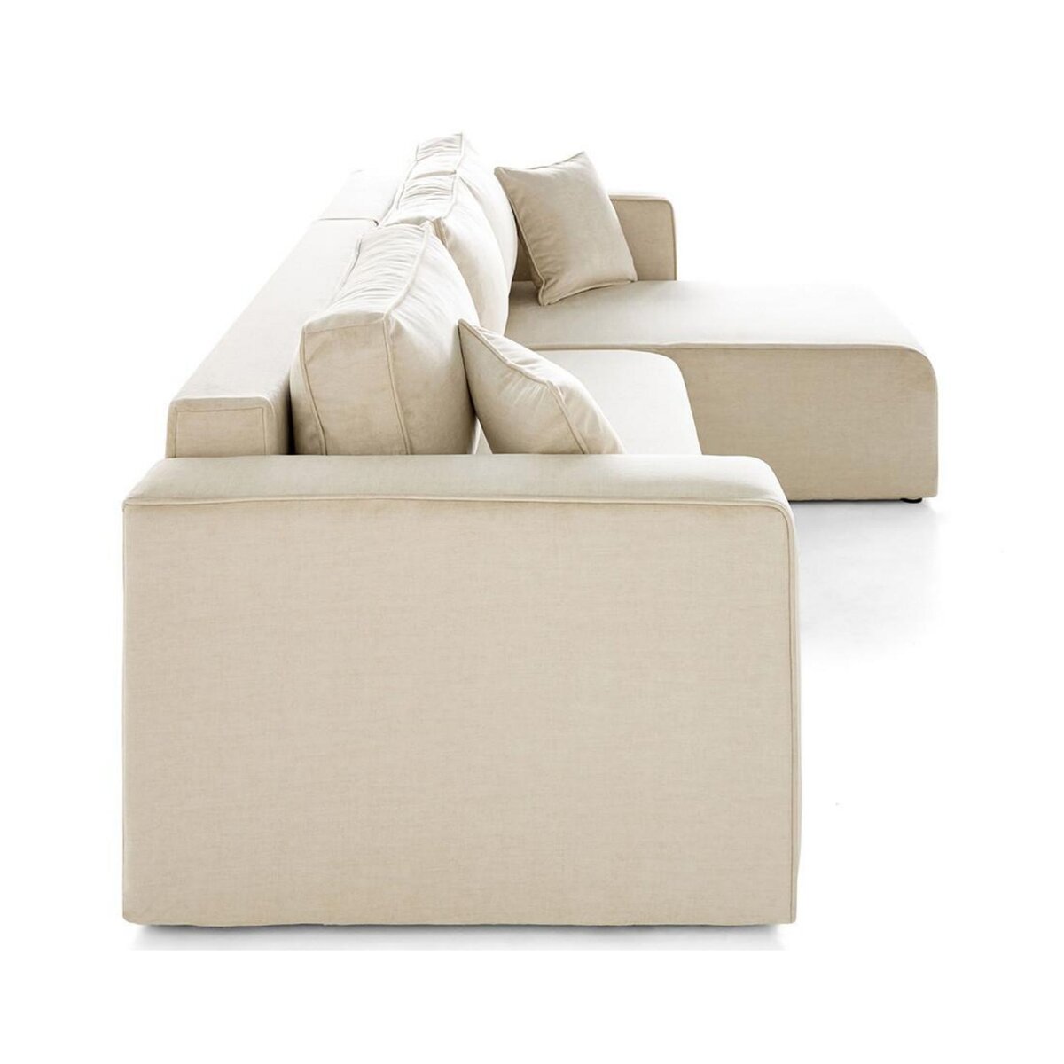 BEST MOBILIER Topaze - canapé d'angle déhoussable réversible 4 places en velours