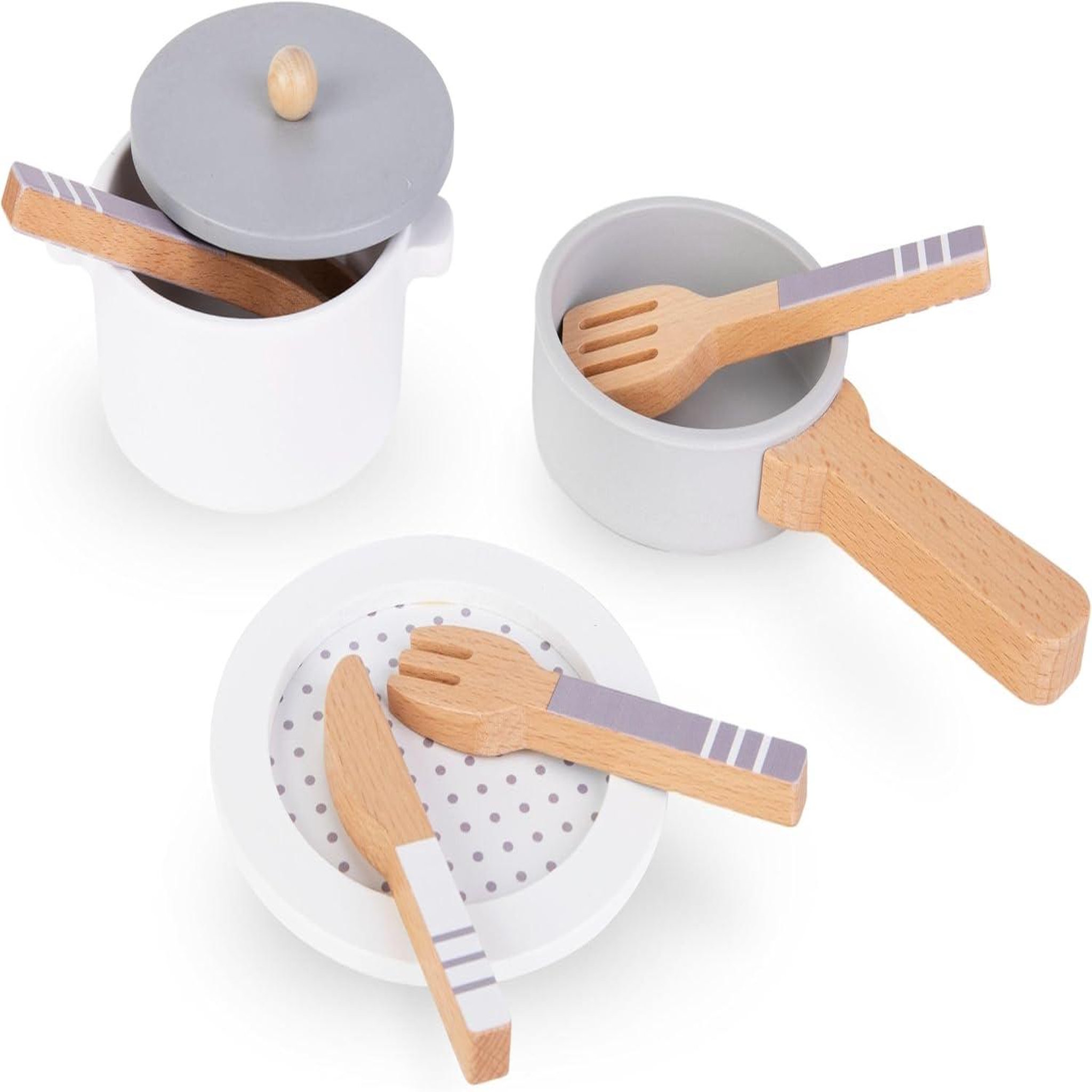Voir la diapositive 4 : MAMABRUM Dinette Égouttoir, Vaisselles Cuisine - Égouttoir Pliant, Casseroles, Assiettes avec Couvercle
