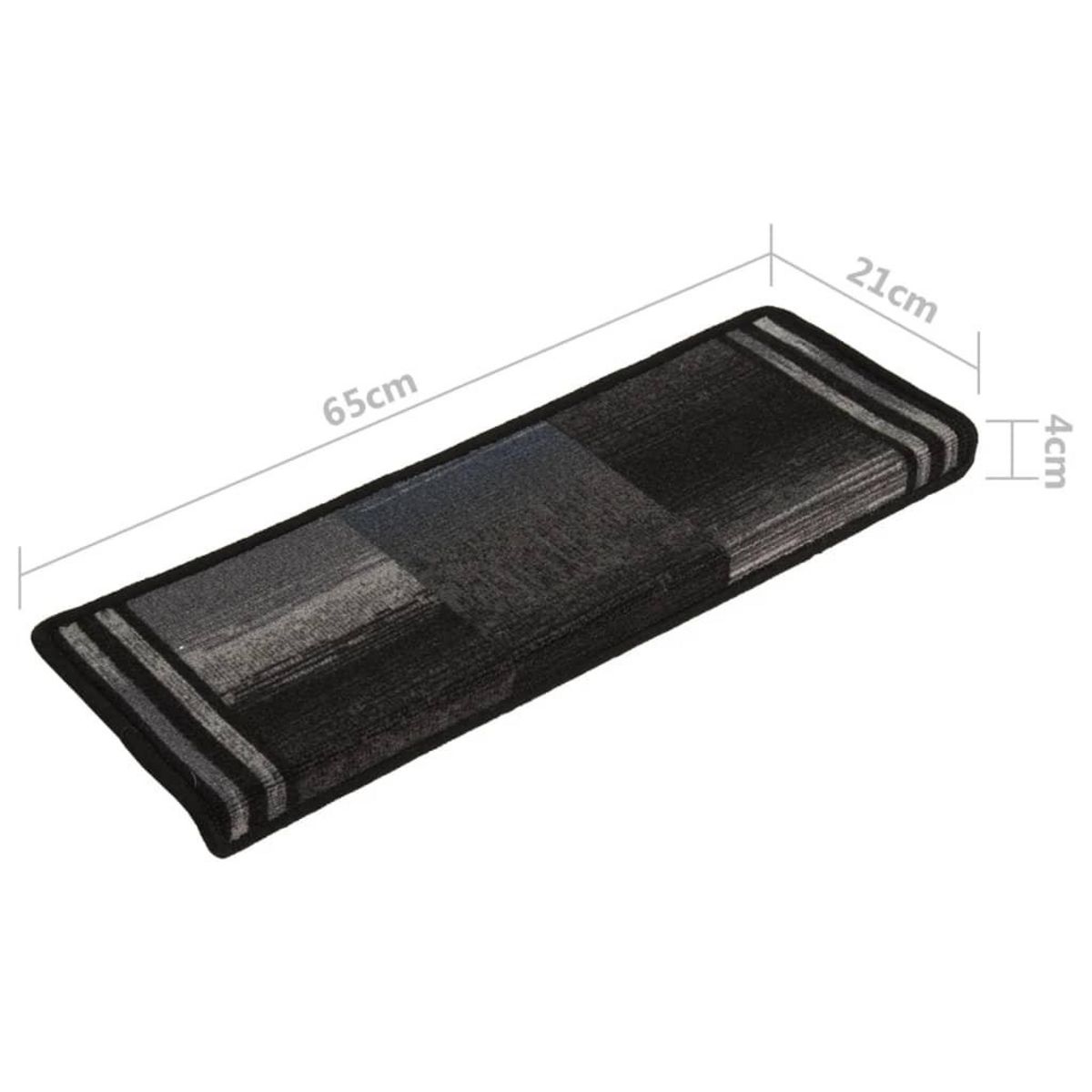 VIDAXL Tapis d'escalier autoadhesifs 5 pcs 65x21x4 cm Noir et gris