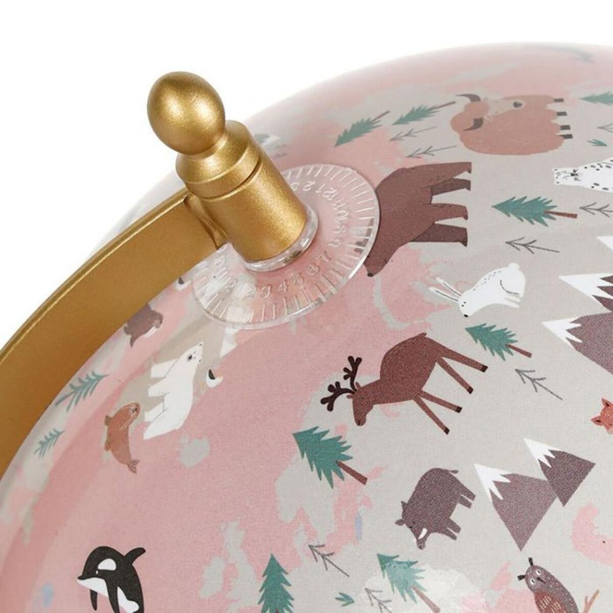 OSTARIA Globe terrestre rose animaux