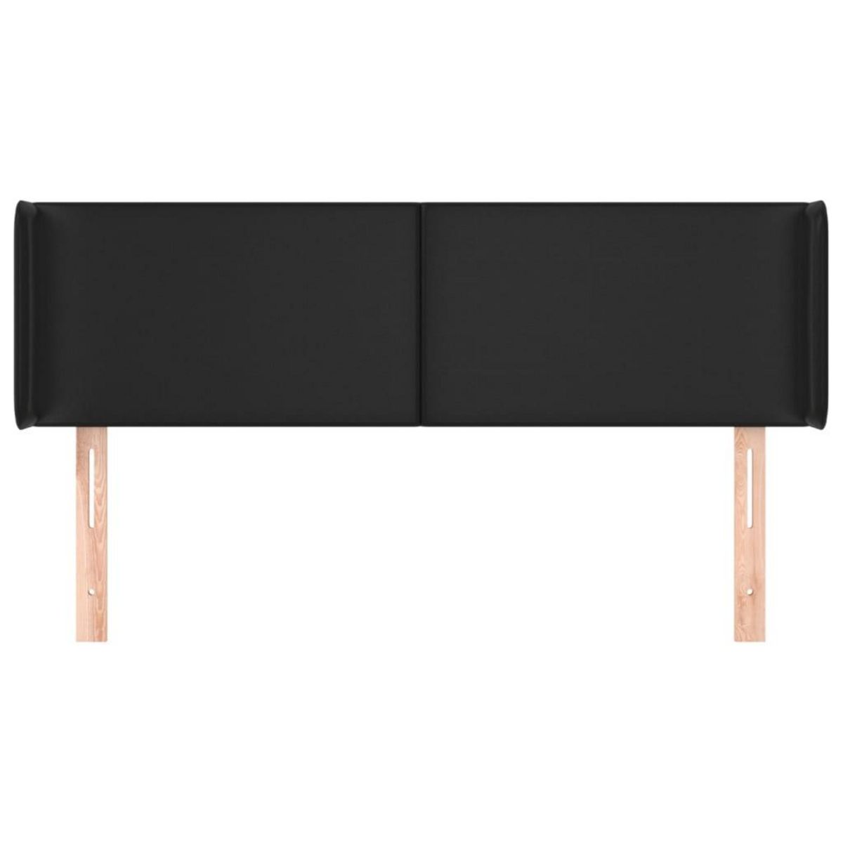 VIDAXL Tete de lit avec oreilles Noir 147x16x78/88 cm Similicuir