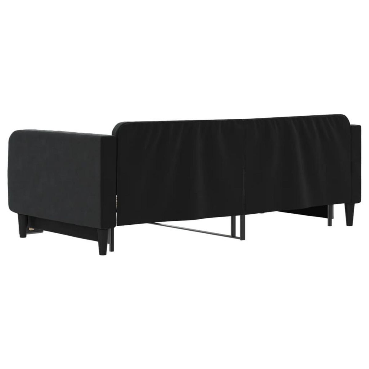 VIDAXL Lit de jour avec gigogne sans matelas noir 100x200 cm