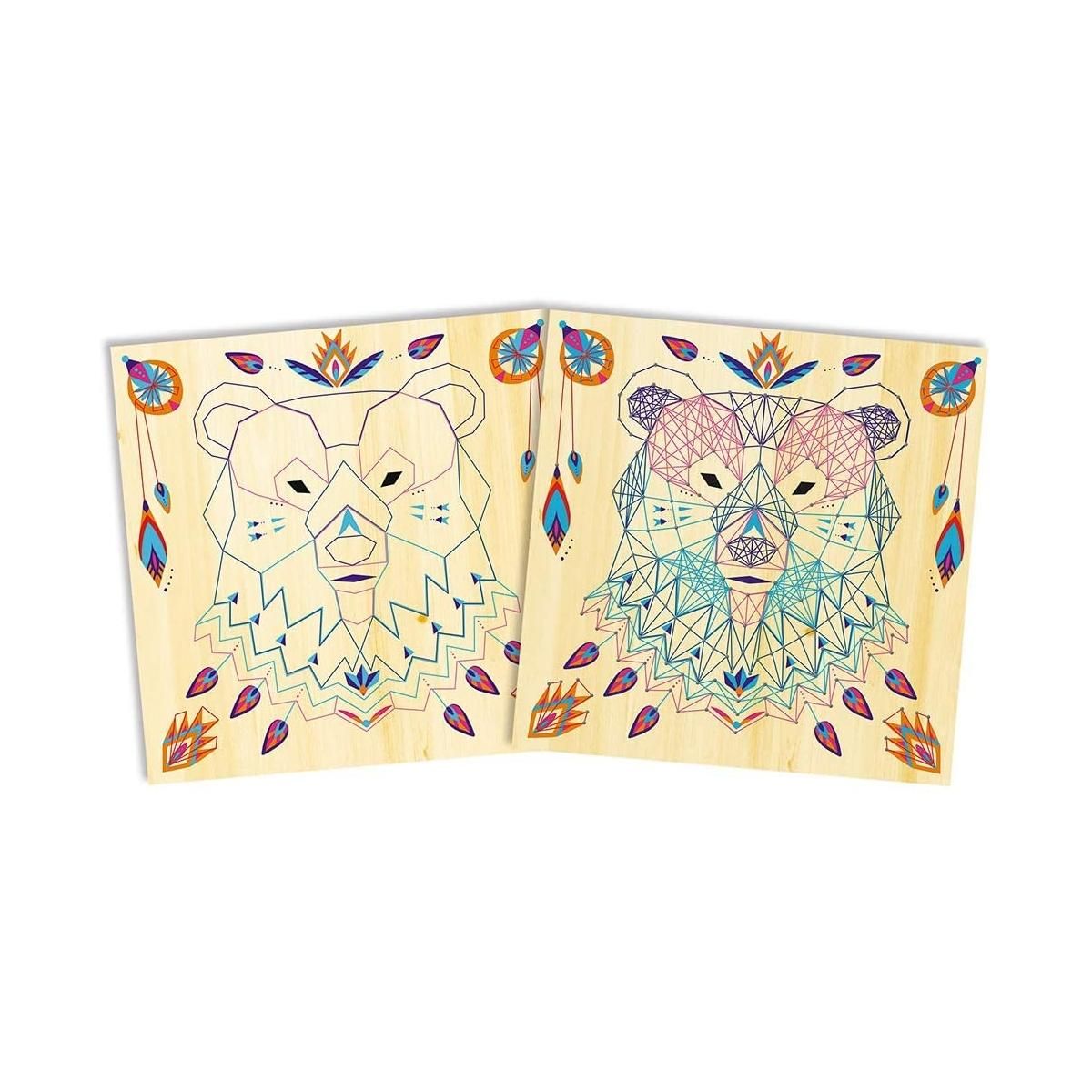 Juratoys-Janod Coffret de String Art Animaux pour Enfants - Activité Créative et Éducative