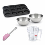 ZENKER Set de 5 ustensiles de pâtisserie moule à gâteaux bol spatule et verre doseur Black metallic Black mettallic Zenker  Black mettallic