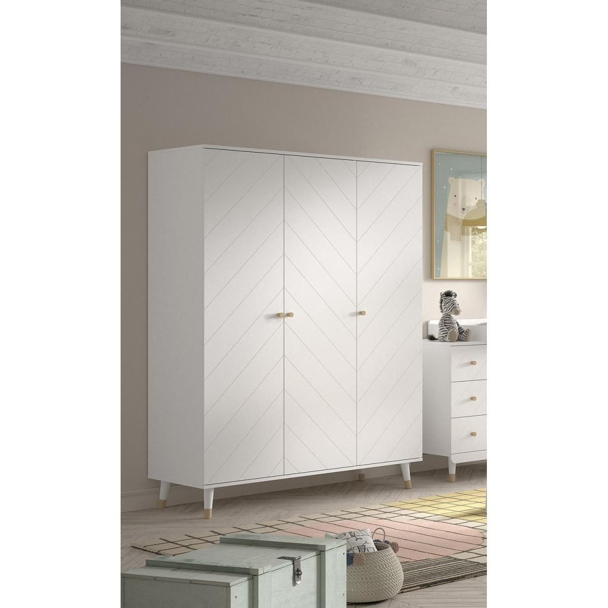 Vipack Billy Armoire 3 Portes Blanc