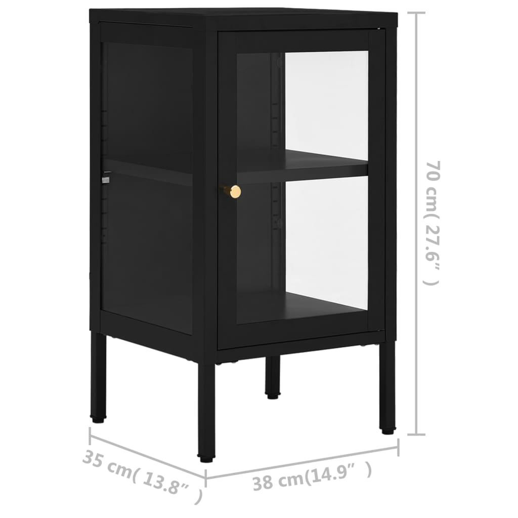 Voir la diapositive 6 : VIDAXL Buffet Noir 38x35x70 cm Acier et verre