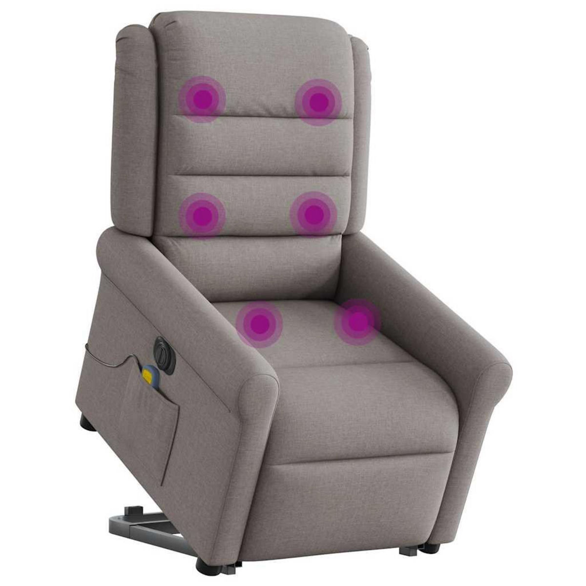 VIDAXL Fauteuil inclinable de massage electrique Taupe Tissu