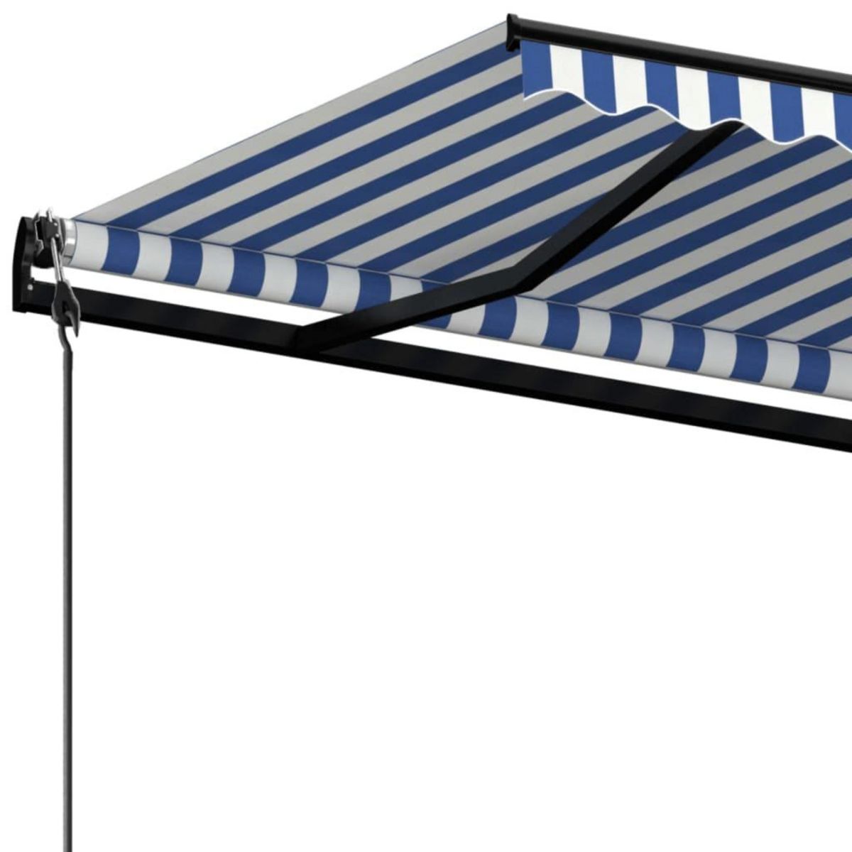 VIDAXL Auvent retractable automatique 450x350 cm Bleu et blanc