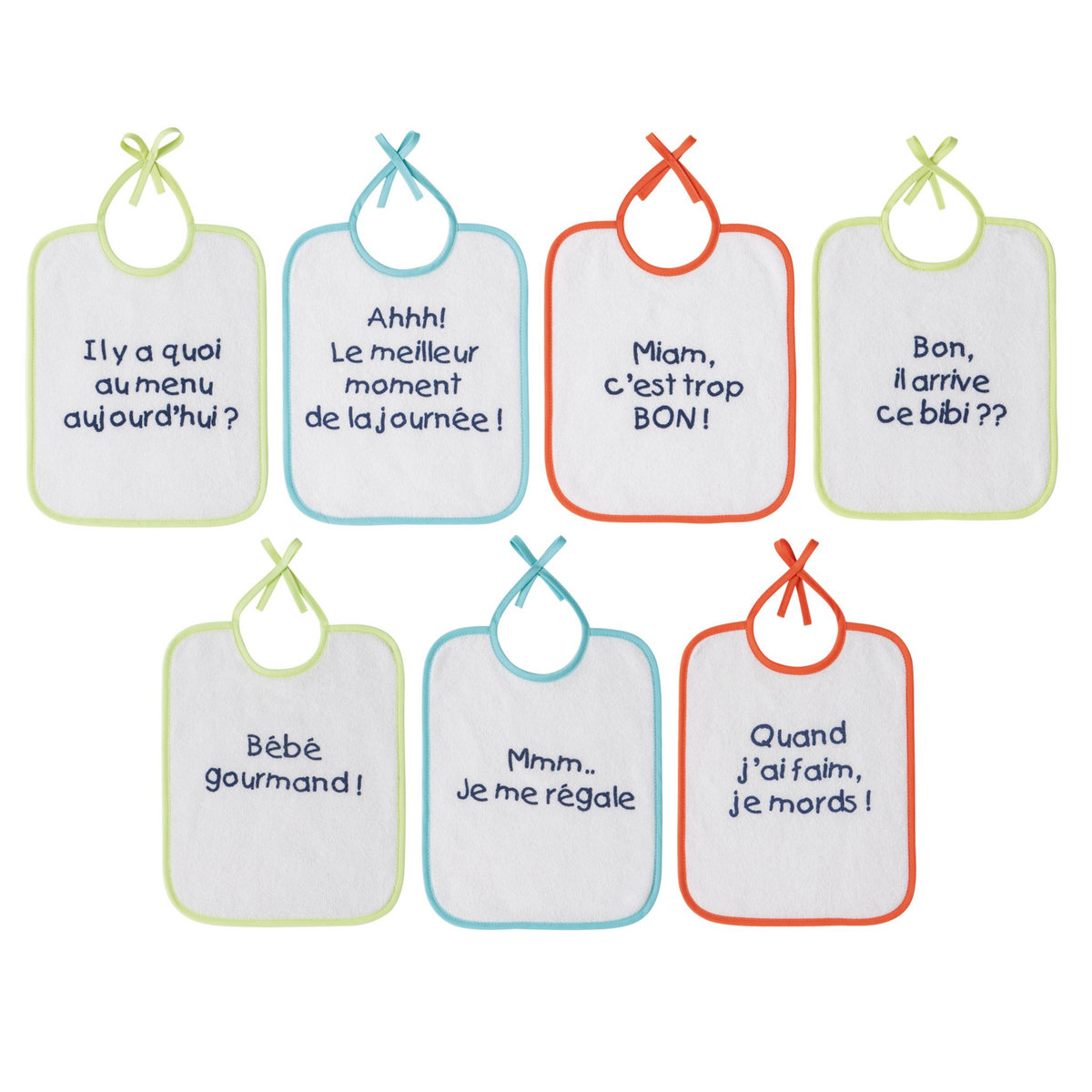 Babycalin Lot de 7 bavoirs à messages