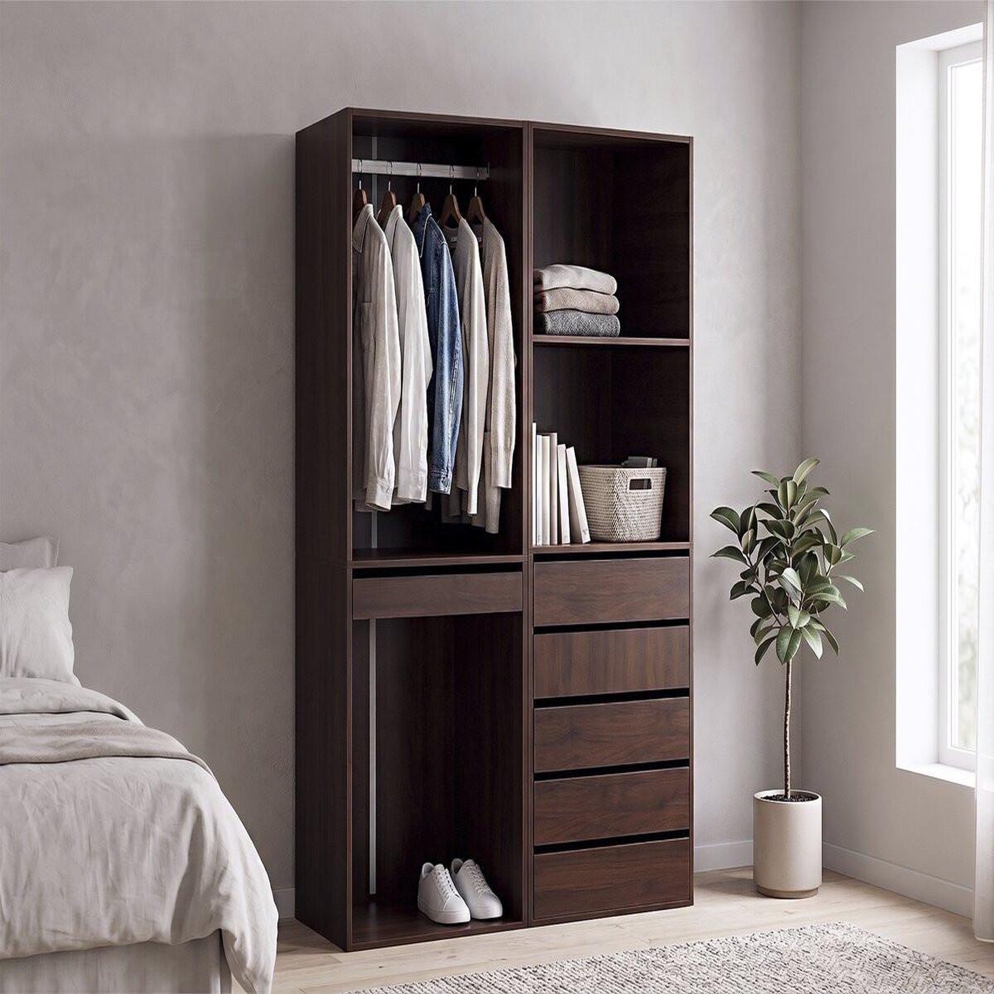 Voir la diapositive 2 : Habitat et Jardin Kit dressing   opéra   modulable - 2 éléments - marron